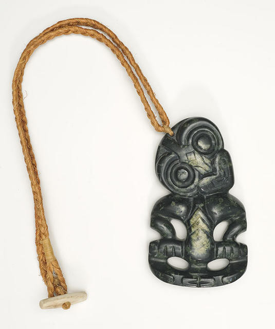 Natural Nephrite Jade Hei Tiki Pendant NZ Maori Style -G012430 - 3JADE  wholesale of jade carvings, jewelry, collectables, prayer beads